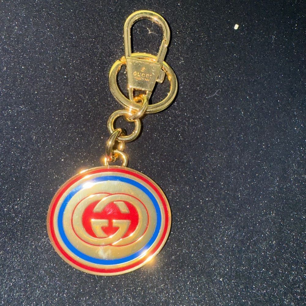 Brand new with box Gucci Gold Keychain with Red and Green Accents - Picture 2 of 4